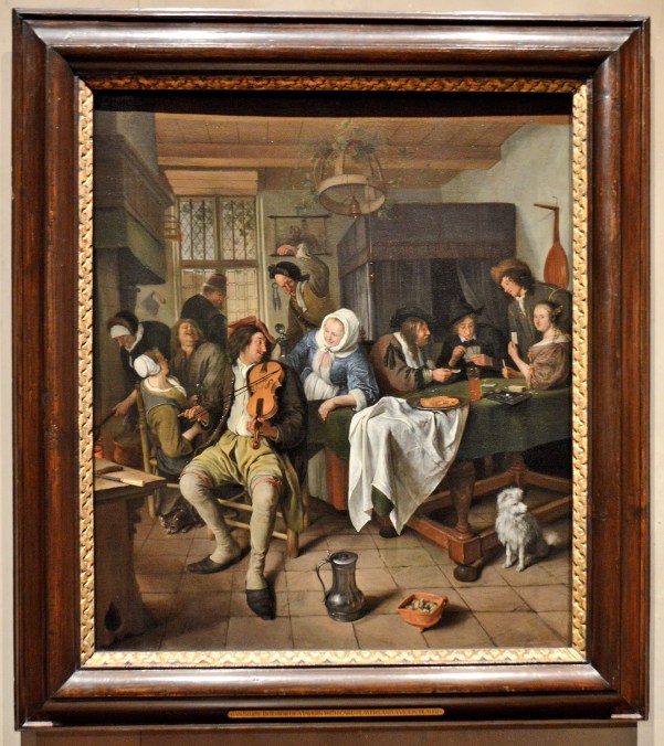 Interior of Tavern with Card Players and a Violin Player by Jan Steen