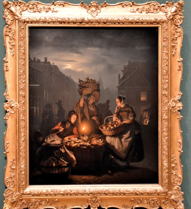 Market Scene by Night by Petrus van Schendel