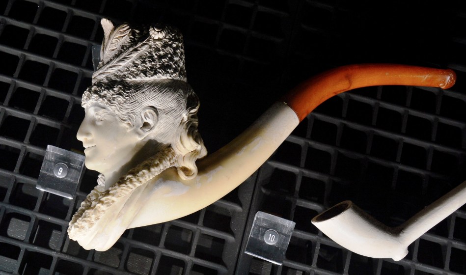Carved Meershaum Pipe in Earth's Treasury at the Natural History Museum