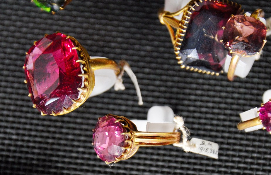 Red Gemstone Rings in Earth's Treasury at the Natural History Museum